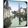 Bruges (Belgium), the Canal and the Belfry-Leon, Levy et Fils-Mounted Photographic Print