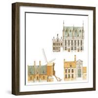 Bruges, Belgium, Town Hall and Traditional Houses-Fernando Aznar Cenamor-Framed Giclee Print