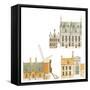 Bruges, Belgium, Town Hall and Traditional Houses-Fernando Aznar Cenamor-Framed Stretched Canvas