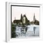 Brugge (Belgium), the Lake of Love (Minnewater Lake)-Leon, Levy et Fils-Framed Premium Photographic Print