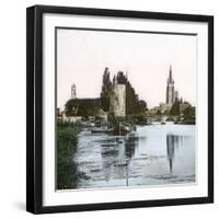 Brugge (Belgium), the Lake of Love (Minnewater Lake)-Leon, Levy et Fils-Framed Photographic Print