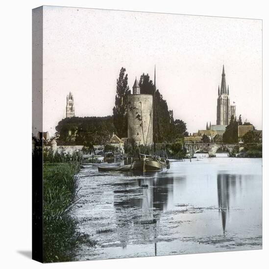 Brugge (Belgium), the Lake of Love (Minnewater Lake)-Leon, Levy et Fils-Stretched Canvas
