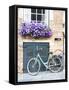 Brugge Door and Bicycle-George Johnson-Framed Stretched Canvas