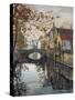 Brugge Reflections-Robert Schaar-Stretched Canvas