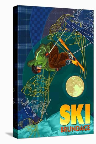 Brundage Mountain, Idaho - Timelapse Skier-Lantern Press-Stretched Canvas