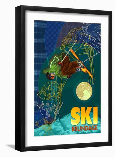 Brundage Mountain, Idaho - Timelapse Skier-Lantern Press-Framed Art Print