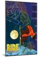 Brundage Mountain, Idaho - Timelapse Snowboarder-Lantern Press-Mounted Art Print