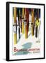 Brundage Mountain - McCall, Idaho - Colorful Skis Lantern Press Poster-Lantern Press-Framed Art Print