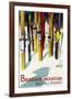 Brundage Mountain - McCall, Idaho - Colorful Skis Lantern Press Poster-Lantern Press-Framed Art Print