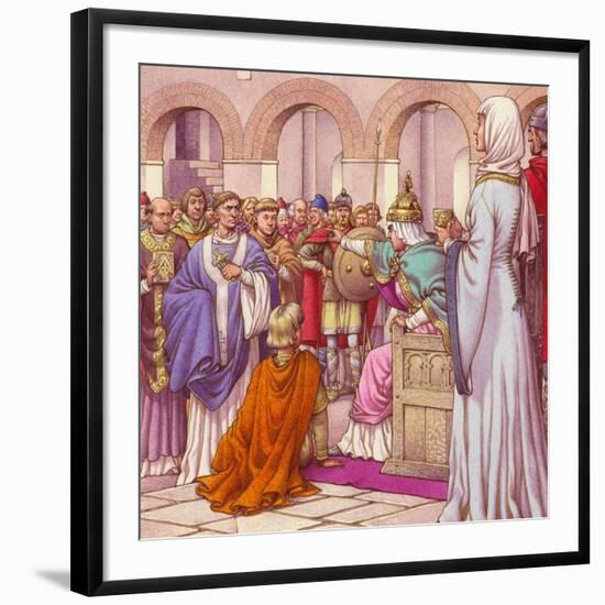 Brunehilda, Queen of the Burgundians, Expells Columbanus-Pat Nicolle-Framed Giclee Print