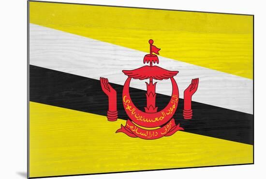 Brunei Flag Design with Wood Patterning - Flags of the World Series-Philippe Hugonnard-Mounted Art Print