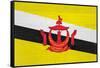 Brunei Flag Design with Wood Patterning - Flags of the World Series-Philippe Hugonnard-Framed Stretched Canvas