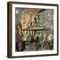 Brunel Supervising Tunnel Construction-McConnell-Framed Giclee Print