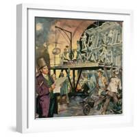 Brunel Supervising Tunnel Construction-McConnell-Framed Giclee Print