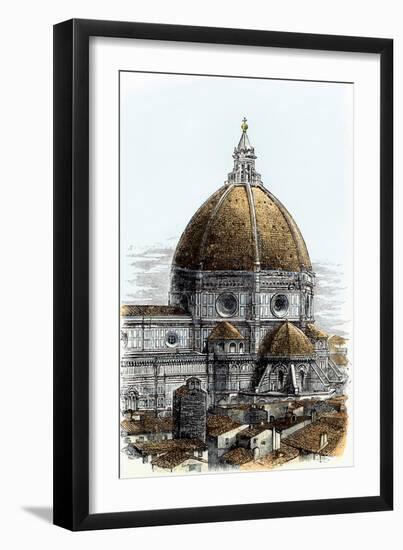 Brunelleschi's Dome of the Santa Maria Del Fiore Cathedral in Florence, Italy, Built in the 1400s-null-Framed Giclee Print