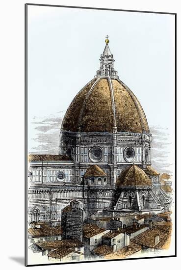 Brunelleschi's Dome of the Santa Maria Del Fiore Cathedral in Florence, Italy, Built in the 1400s-null-Mounted Giclee Print