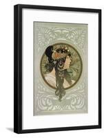 Brunette, 1897-Alphonse Mucha-Framed Giclee Print