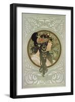 Brunette, 1897-Alphonse Mucha-Framed Giclee Print