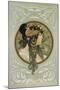 Brunette, 1897-Alphonse Mucha-Mounted Giclee Print