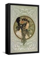 Brunette, 1897-Alphonse Mucha-Framed Stretched Canvas