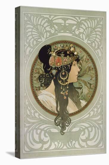 Brunette, 1897-Alphonse Mucha-Stretched Canvas