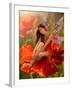 Brunette Girl Elf with  is Sitting on a Flower Poppy-Lilun-Framed Photographic Print