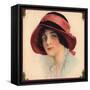 Brunette in Bonnet - Citrus Crate Label-Lantern Press-Framed Stretched Canvas