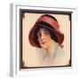 Brunette in Bonnet - Citrus Crate Label-Lantern Press-Framed Art Print