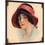 Brunette in Bonnet - Citrus Crate Label-Lantern Press-Mounted Art Print