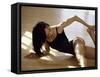 Brunette Stretching-null-Framed Stretched Canvas