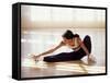 Brunette Stretching-null-Framed Stretched Canvas