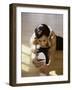 Brunette Stretching-null-Framed Photographic Print