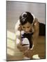 Brunette Stretching-null-Mounted Photographic Print