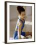 Brunette Stretching-null-Framed Photographic Print