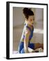 Brunette Stretching-null-Framed Photographic Print