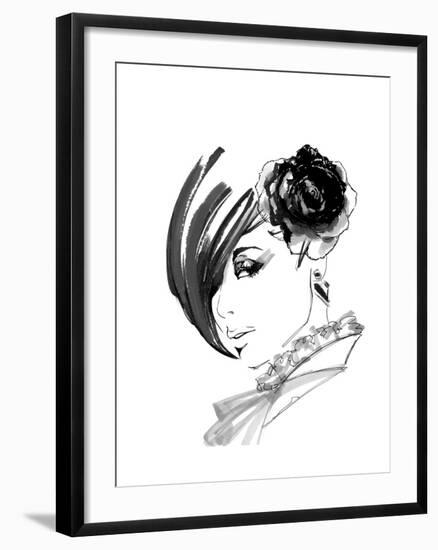 Brunette with Rose-FS Studio-Framed Giclee Print