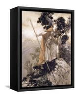 Brunhilde, Illustration from 'The Rhinegold and the Valkyrie' by Richard Wagner, 1910-Arthur Rackham-Framed Stretched Canvas