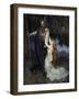 Brunhilde knelt at his feet, from 'The Stories of Wagner's Operas' by J. Walker McSpadden-Ferdinand Leeke-Framed Giclee Print