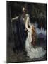 Brunhilde knelt at his feet, from 'The Stories of Wagner's Operas' by J. Walker McSpadden-Ferdinand Leeke-Mounted Giclee Print