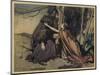 Brunnhilde and Wotan-Arthur Rackham-Mounted Art Print