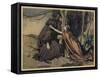 Brunnhilde and Wotan-Arthur Rackham-Framed Stretched Canvas