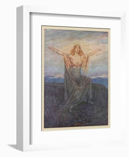 Brunnhilde Awakens-Arthur Rackham-Framed Art Print