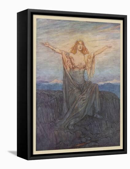 Brunnhilde Awakens-Arthur Rackham-Framed Stretched Canvas