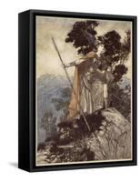 Brunnhilde, from 'The Rhinegold and the Valkyrie', 1910-Arthur Rackham-Framed Stretched Canvas