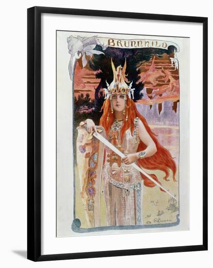 Brunnhilde, Illustration from Die Walkure by Richard Wagner-Gaston Bussiere-Framed Giclee Print