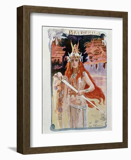 Brunnhilde, Illustration from Die Walkure by Richard Wagner-Gaston Bussiere-Framed Giclee Print