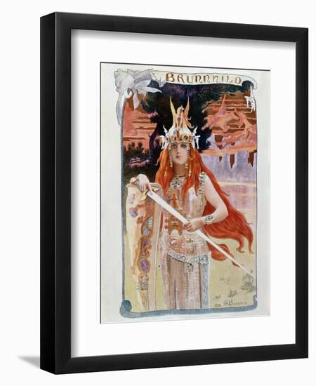 Brunnhilde, Illustration from Die Walkure by Richard Wagner-Gaston Bussiere-Framed Giclee Print