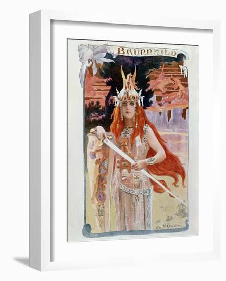 Brunnhilde, Illustration from Die Walkure by Richard Wagner-Gaston Bussiere-Framed Giclee Print