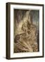 Brunnhilde on Grane leaps on funeral pyre, illustration, 'Siegfried and the Twilight of Gods'-Arthur Rackham-Framed Giclee Print