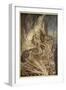 Brunnhilde on Grane leaps on funeral pyre, illustration, 'Siegfried and the Twilight of Gods'-Arthur Rackham-Framed Giclee Print